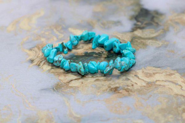Stone Art Turquoise & Aqua Crystal Beaded Stretch Bracelet